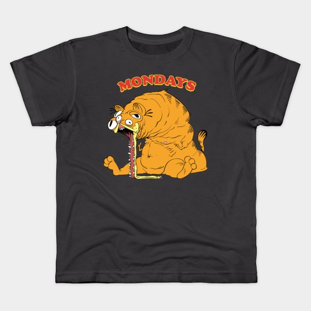 Garfield Mondays Kids T-Shirt by  KendallHaleArt